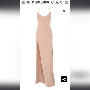 SM Champagne Slit Dress